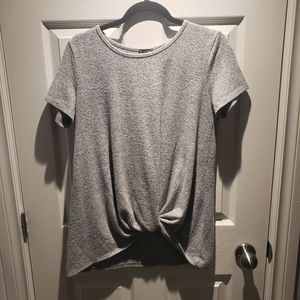Up All Night Grey Short Sleeve Top
